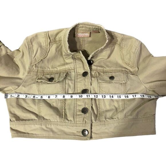 Personal Identity Teen's Close Neck Cropped Denim Jacket Size XL/15 - Picture 13 of 16